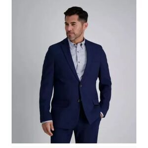 261 Men's Haggar H26 Tailored Fit Navy Blue Suit Coat Blazer